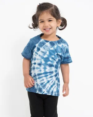 Kids Peacock Indigo Tie Dye T-Shirt