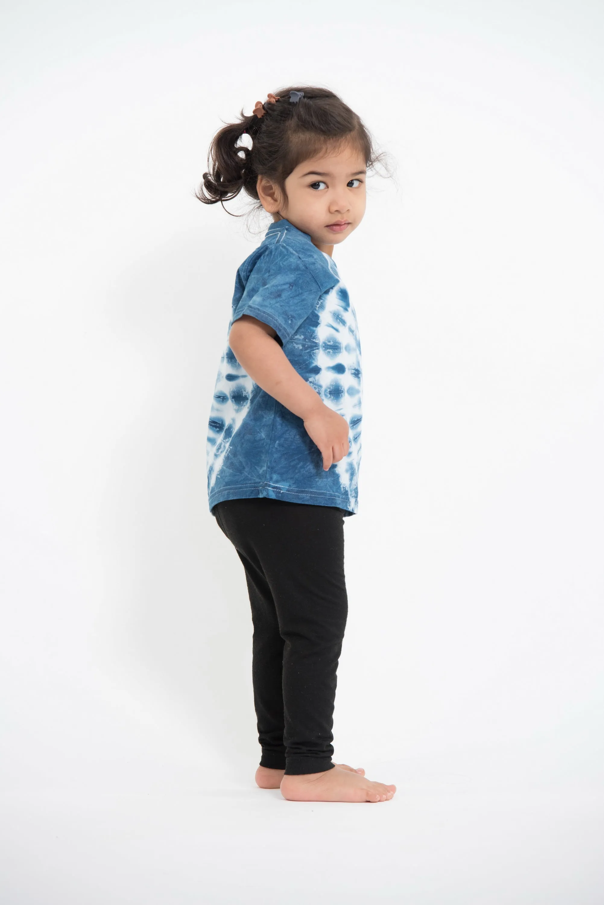 Kids Peacock Indigo Tie Dye T-Shirt
