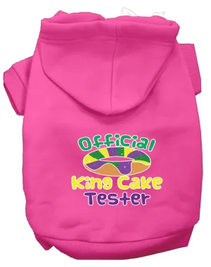 King Cake Taster Screen Print Mardi Gras Dog Hoodie Bright Pink Xxl