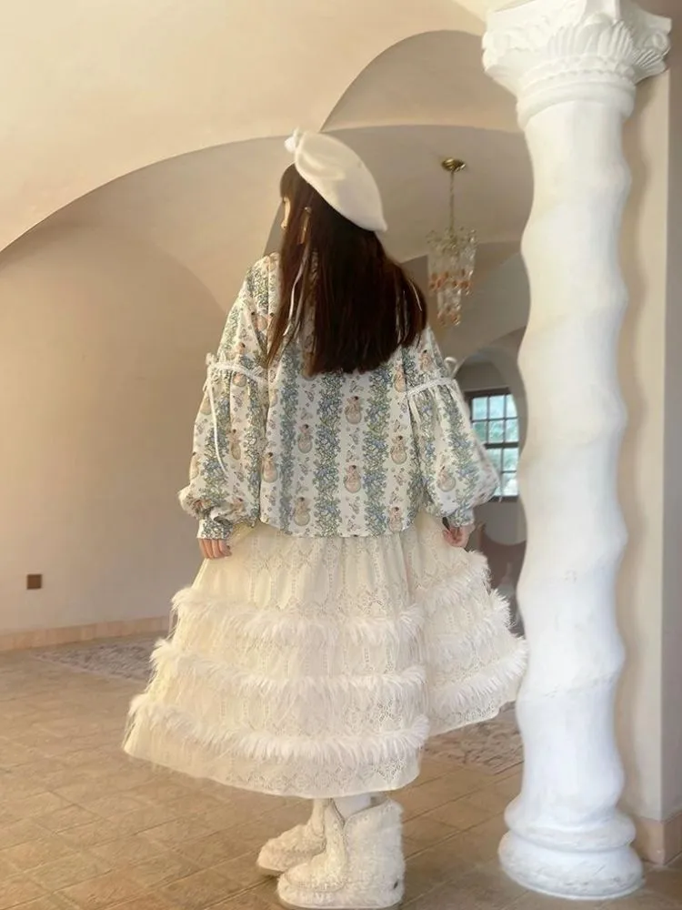 Lace Delicate Missy Long Half Skirt【s0000004906】