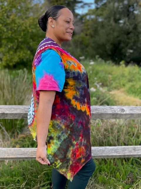Large Colorfully Blessed Sleeveless Cardigan (Vest) #7