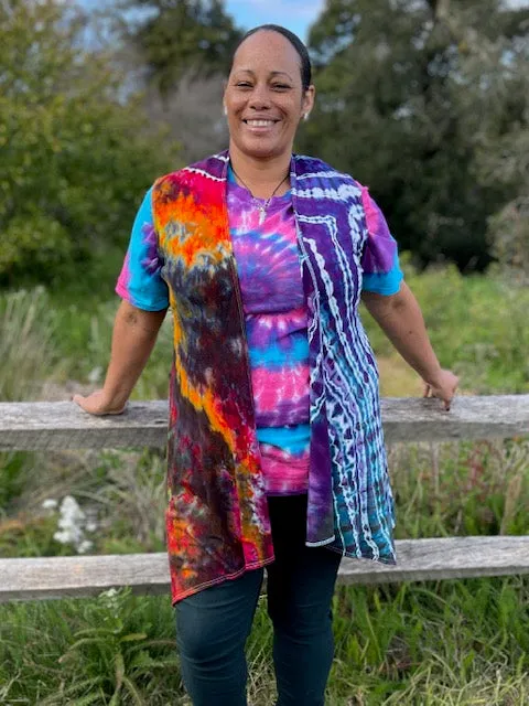 Large Colorfully Blessed Sleeveless Cardigan (Vest) #7