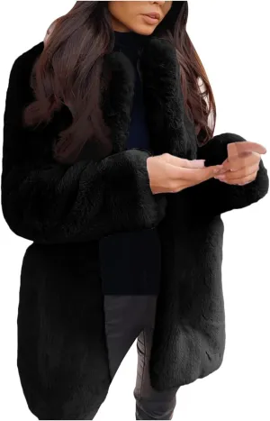 LCMTWX Women's Faux Fur Cropped Jacket Long Jacket Faux Sleeve Short Warm Women's Coat 2023 Fall Winter Fashion Faux Fur