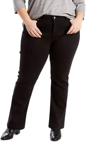 Levi's Women's Plus-size 414 Classic Straight Jeans Pants, -soft black, 36 (US 18) L