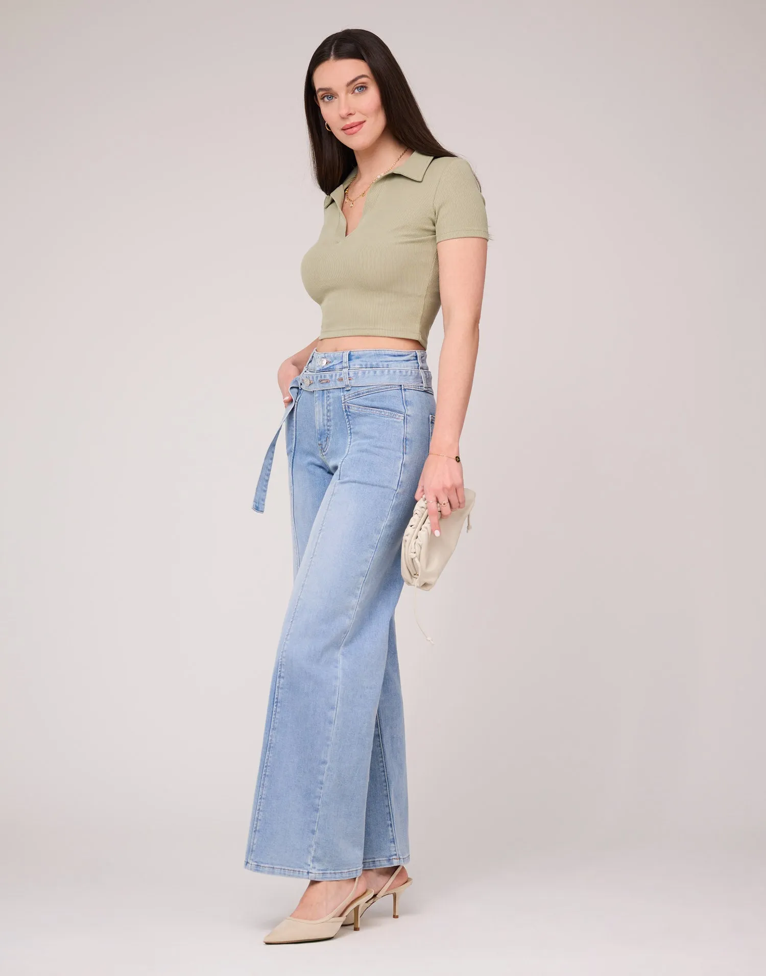 LILY WIDE LEG JEANS / COTTAGE BLUE