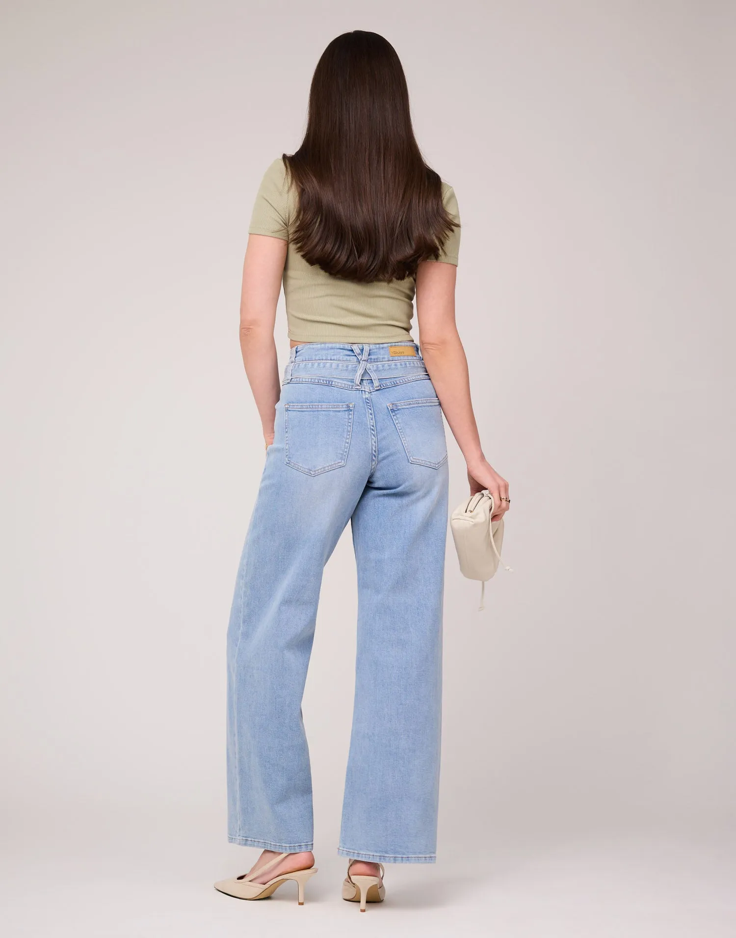 LILY WIDE LEG JEANS / COTTAGE BLUE
