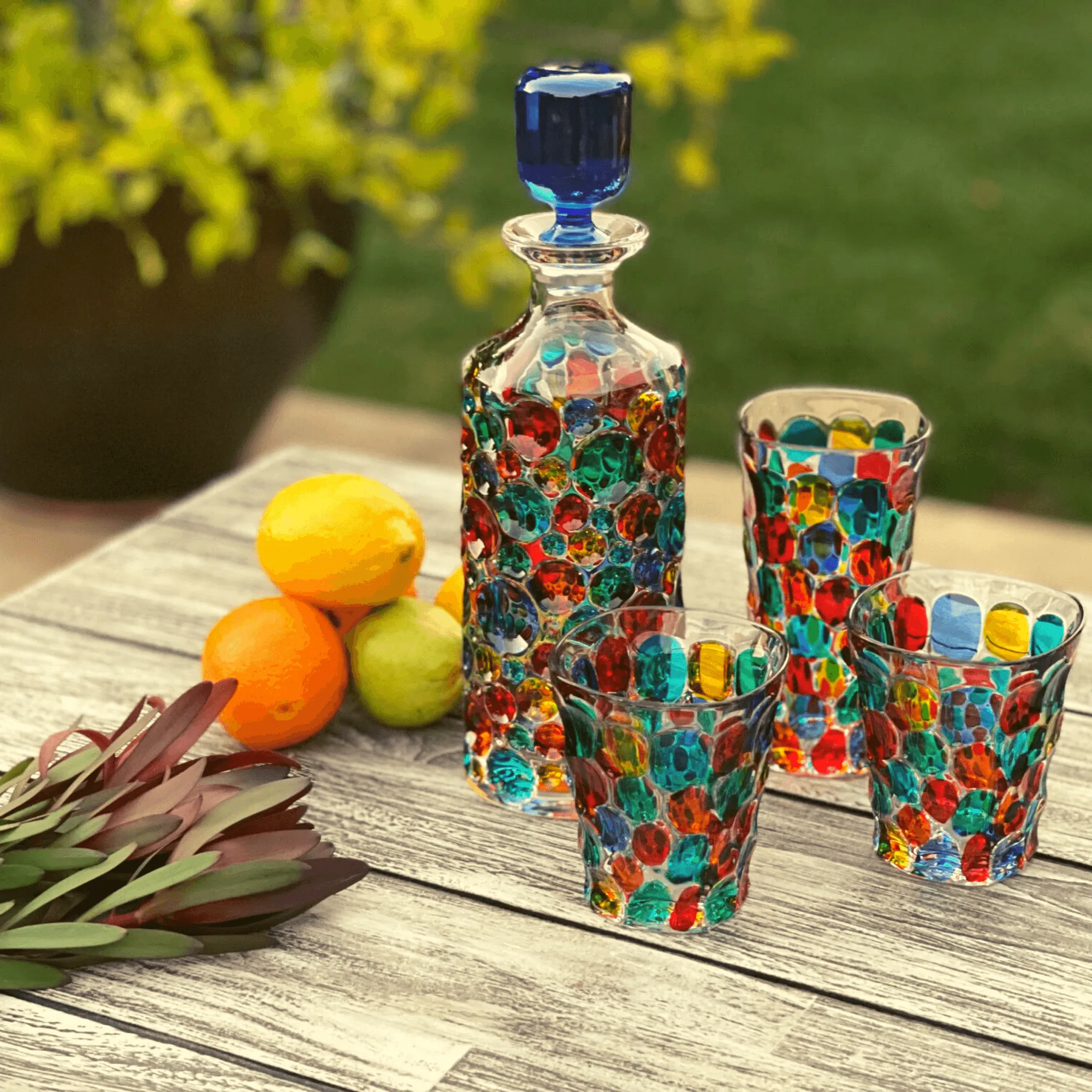 Lisboa Decanter, Hand-Painted Italian Crystal, Made in Italy