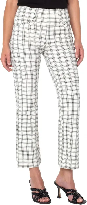 Liverpool Los Angeles Stella Pull-On Kick Flare Black/Ivory Plaid XS