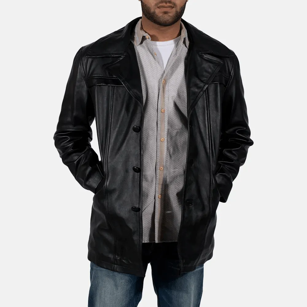 Long Black Leather Coats For Men