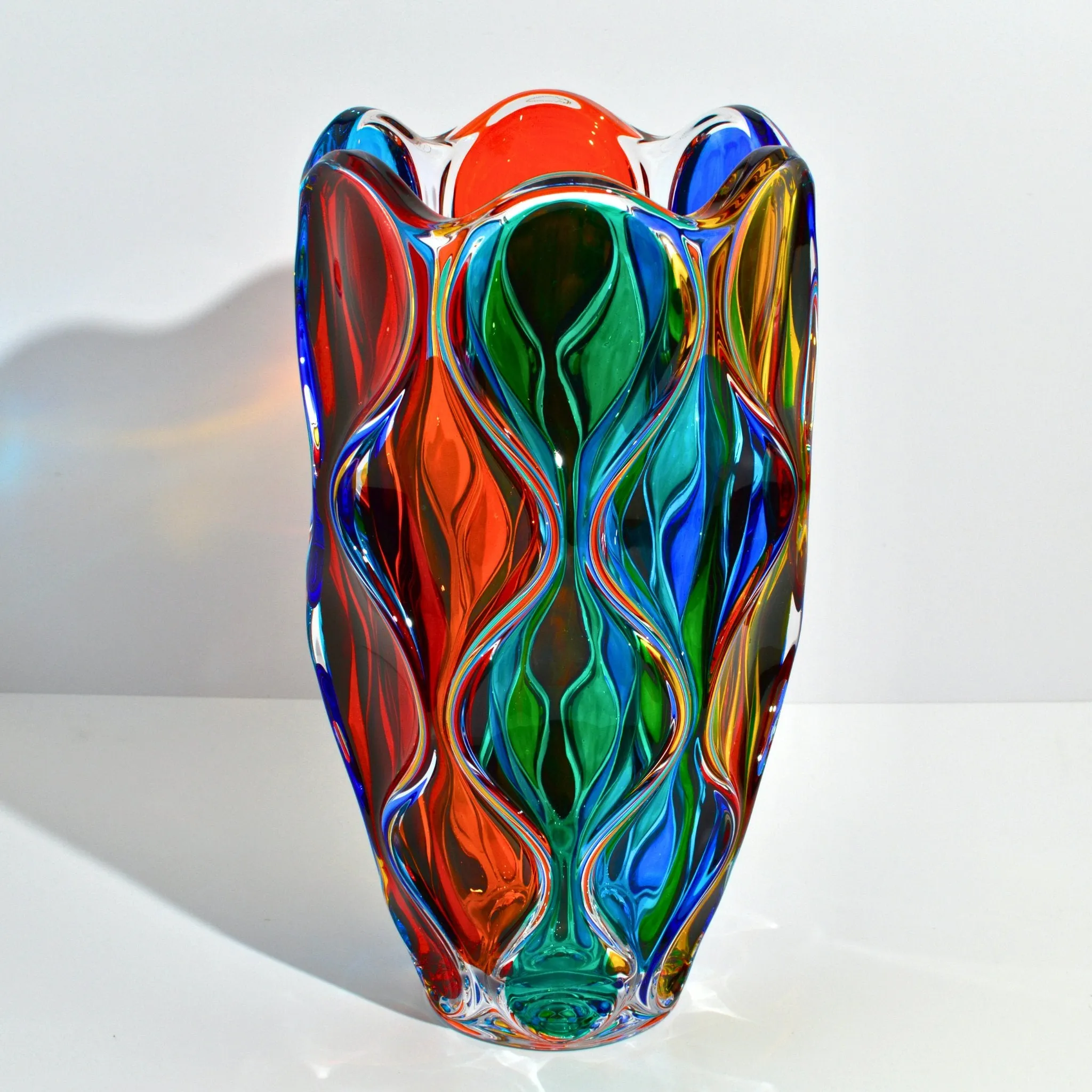 Mare Luxury Vase, Hand Painted Crystal, Made in Italy