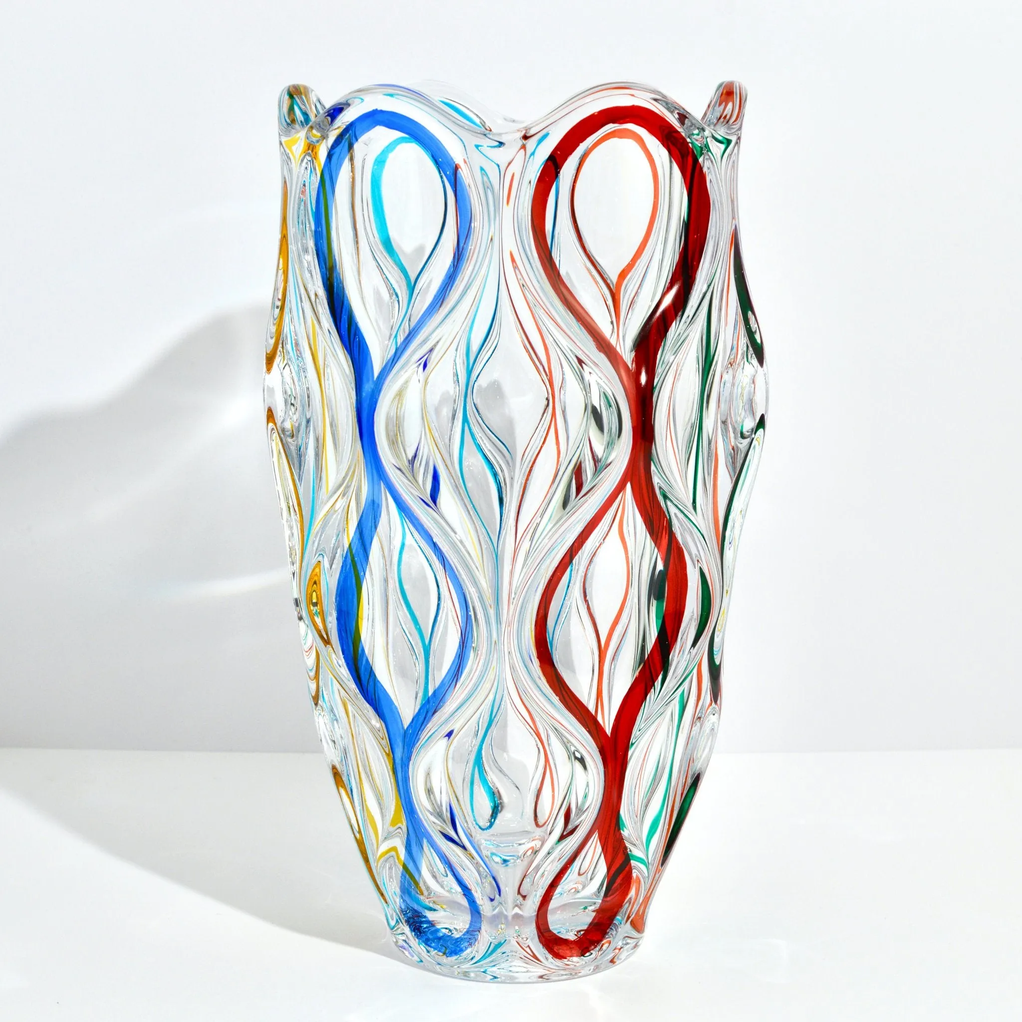 Mare Luxury Vase, Hand Painted Crystal, Made in Italy