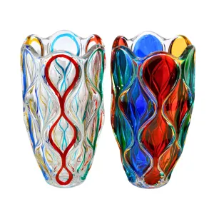 Mare Luxury Vase, Hand Painted Crystal, Made in Italy
