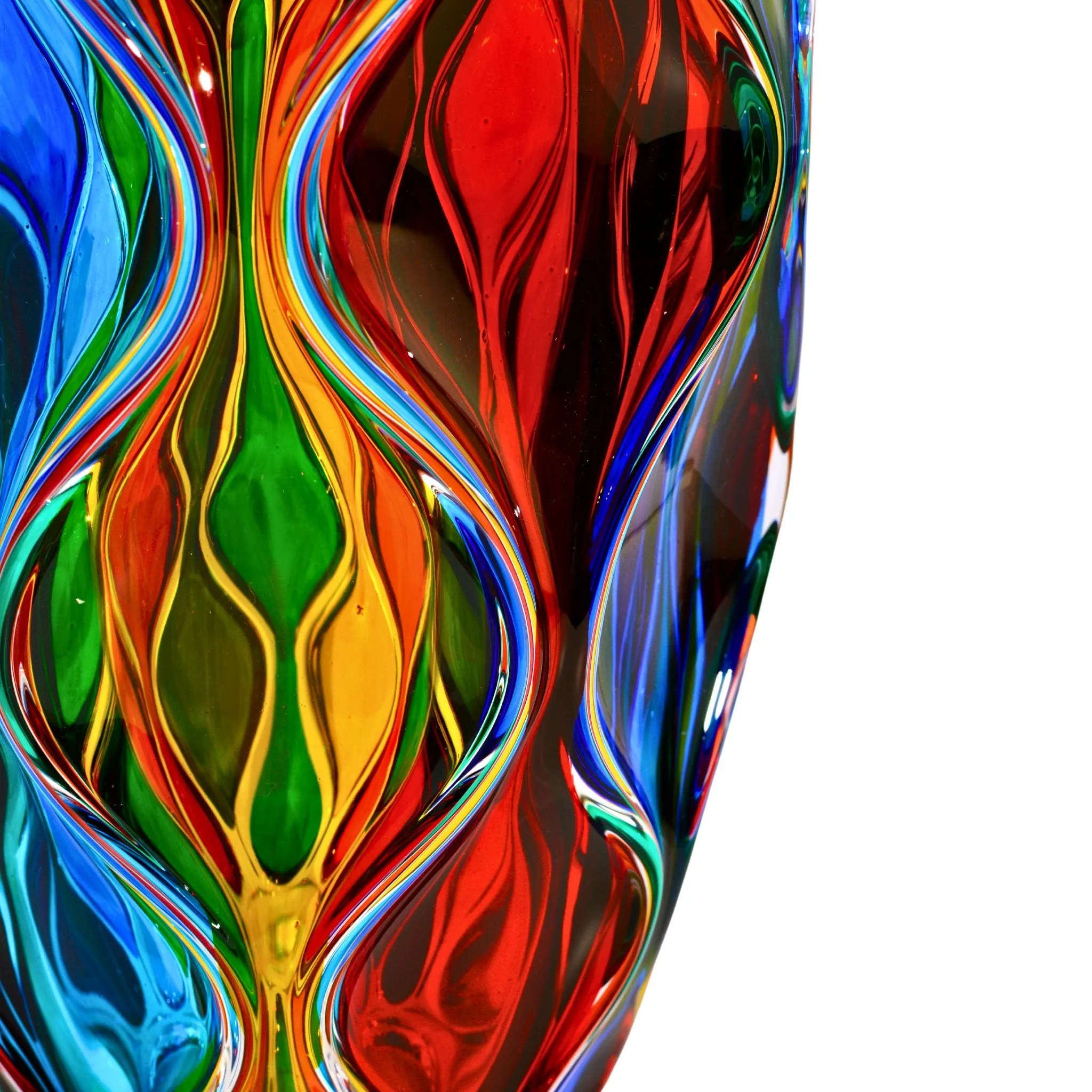 Mare Luxury Vase, Hand Painted Crystal, Made in Italy
