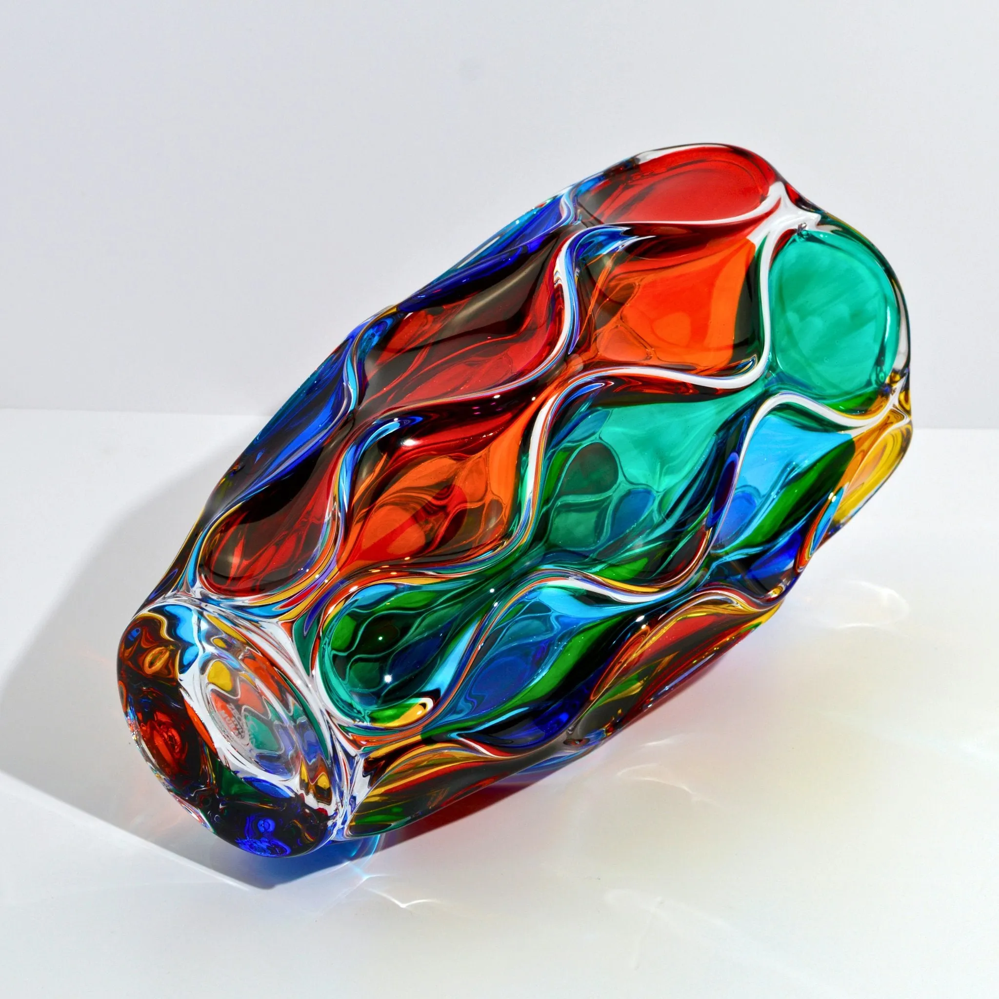 Mare Luxury Vase, Hand Painted Crystal, Made in Italy
