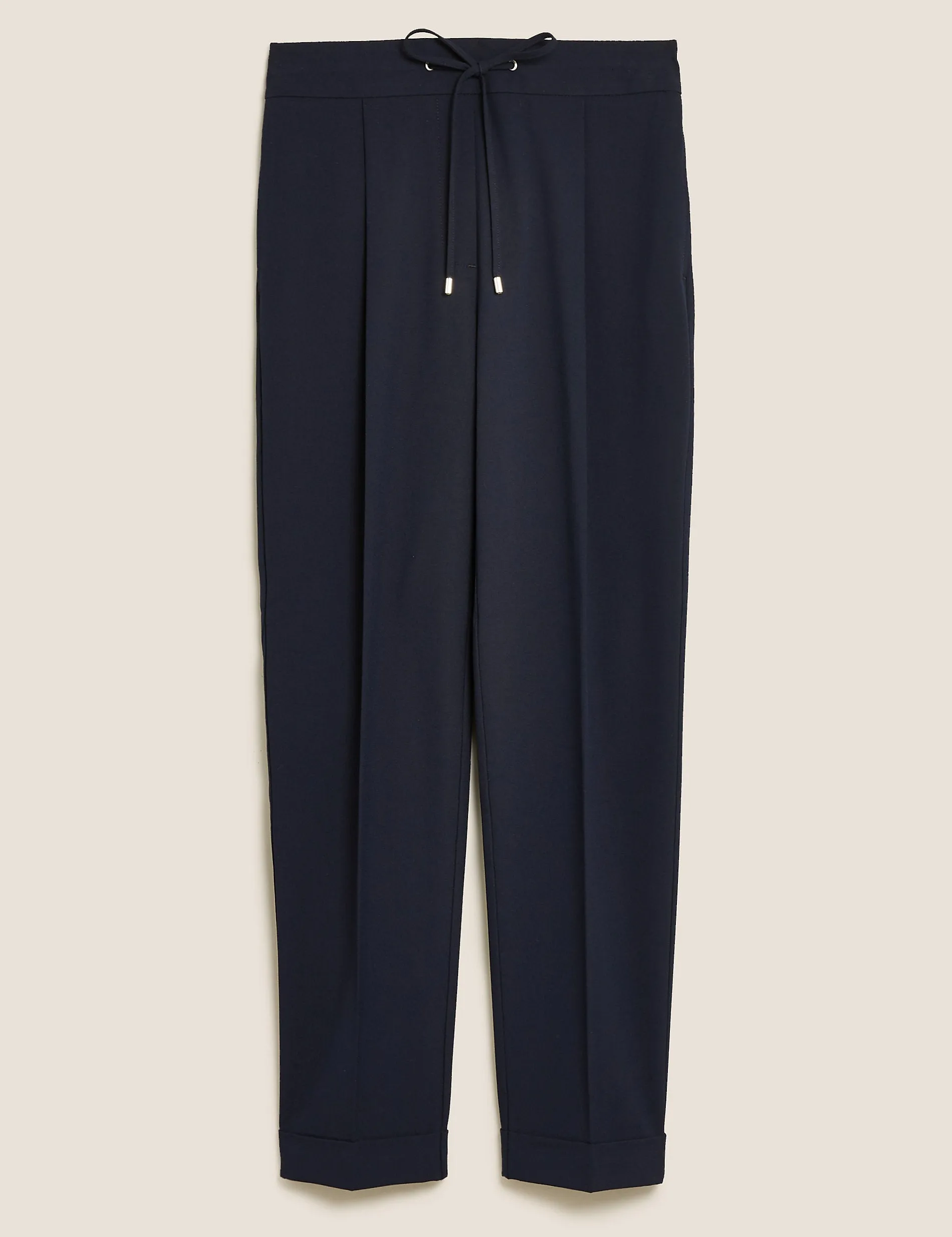 Marks & Spencer Grazer Drawstring Tapered Ankle Pants, Navy