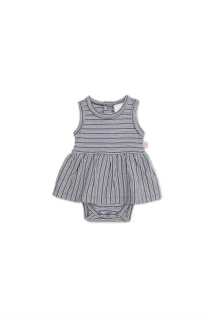 Marquise - Navy Stripe Bodysuit Dress