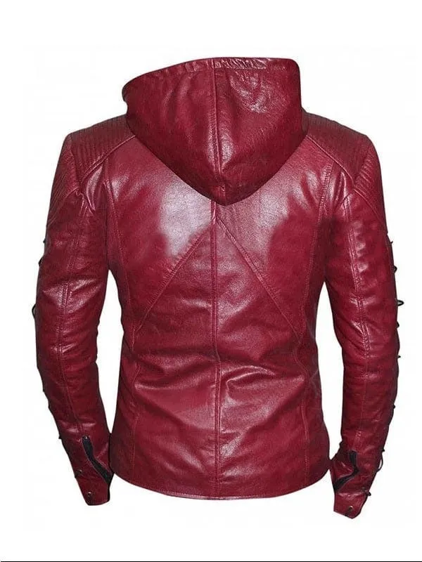 Men's Roy Harper Red Arrow Costume Leather Jacket