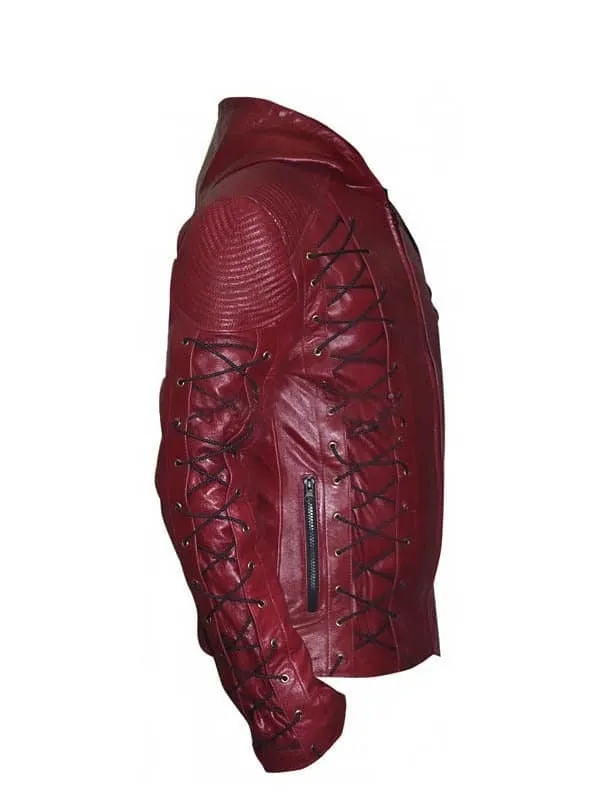Men's Roy Harper Red Arrow Costume Leather Jacket