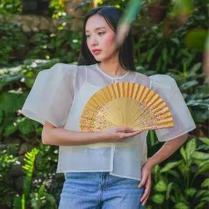 Metallic Hand Painted Fans