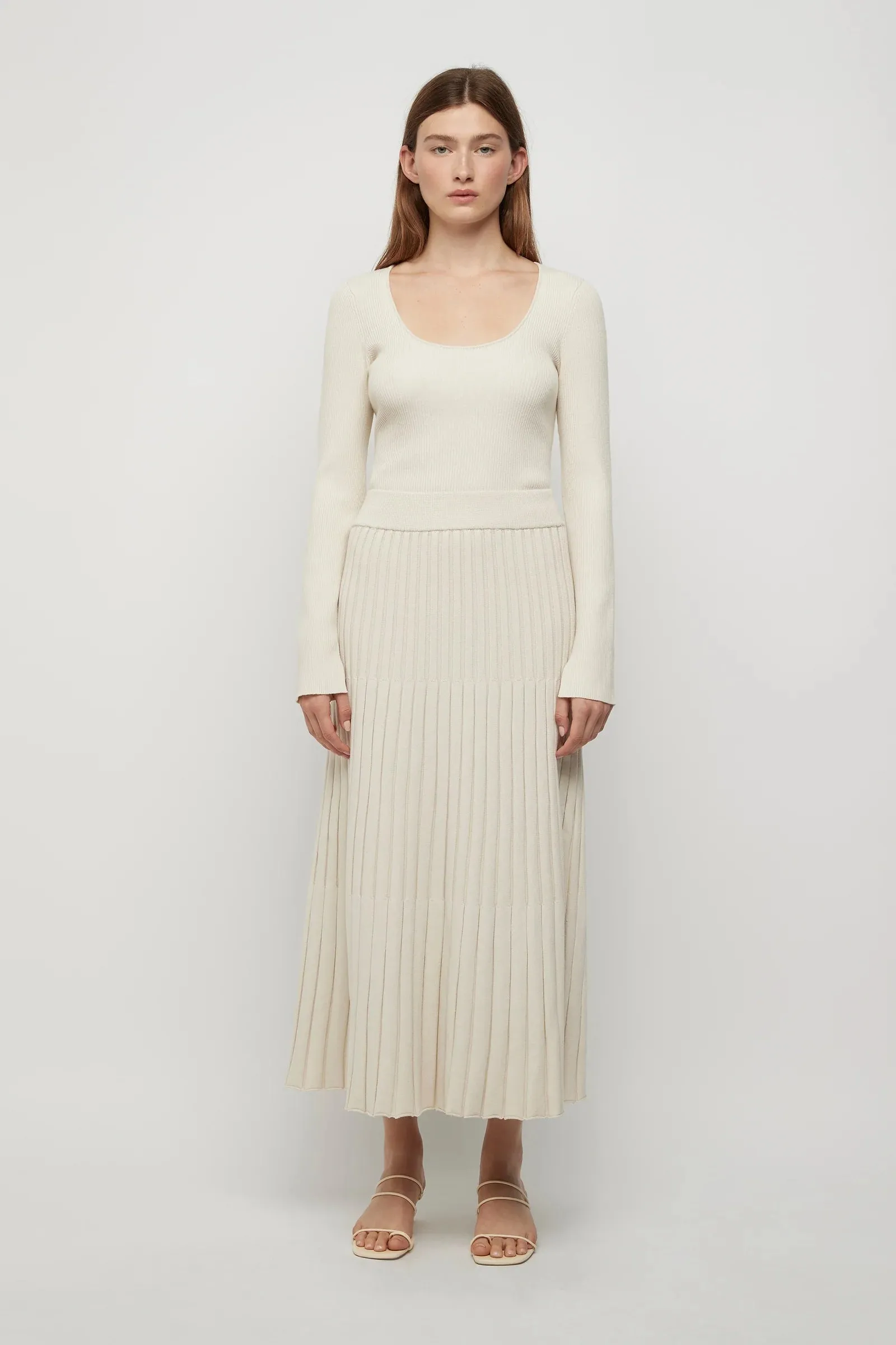 Nebula Knit Skirt in Winter White
