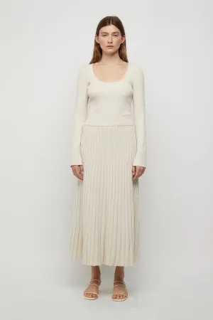 Nebula Knit Skirt in Winter White