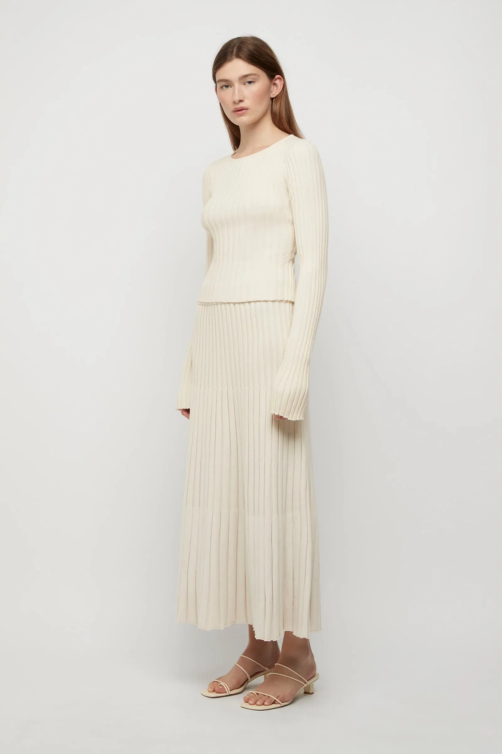 Nebula Knit Skirt in Winter White