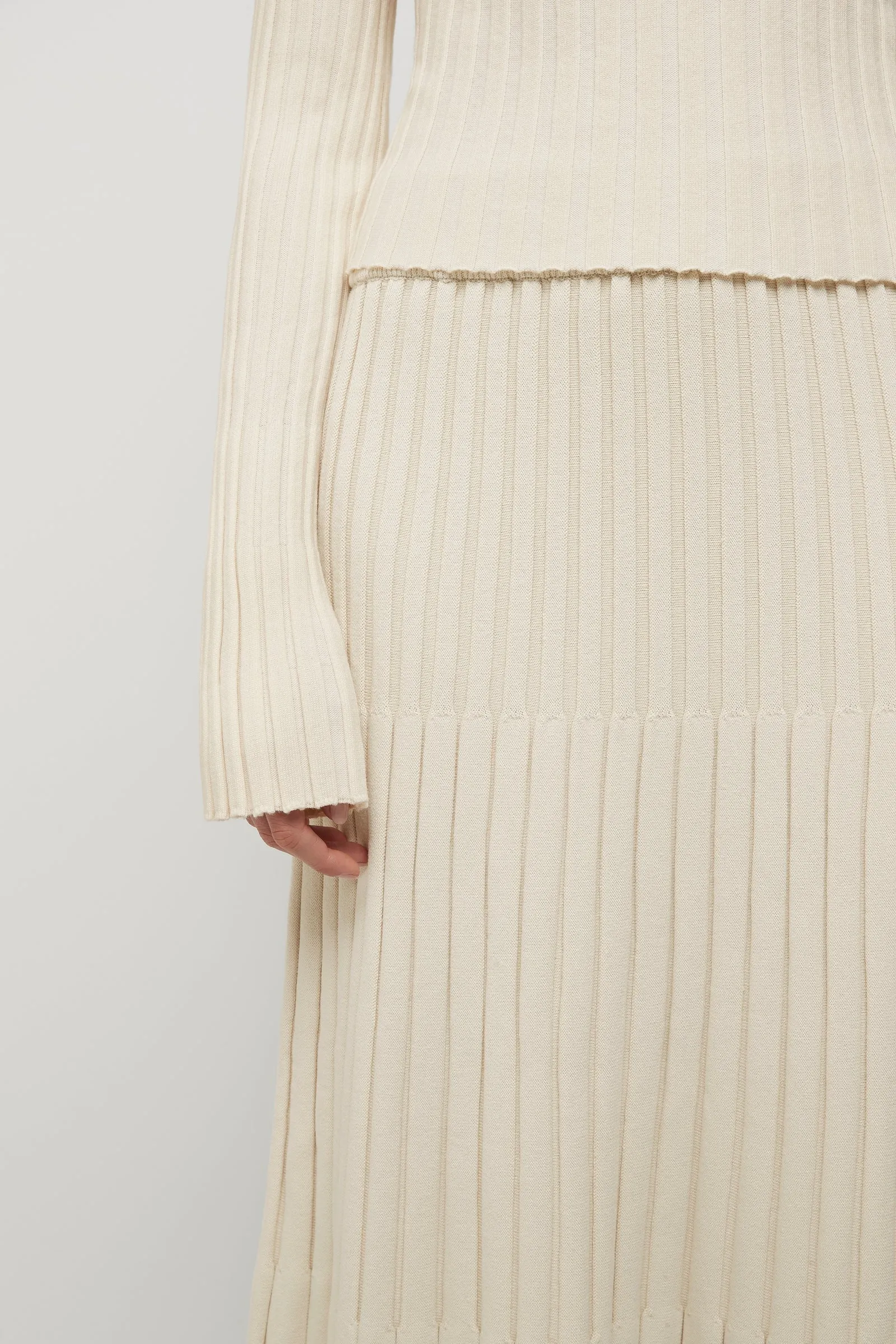 Nebula Knit Skirt in Winter White