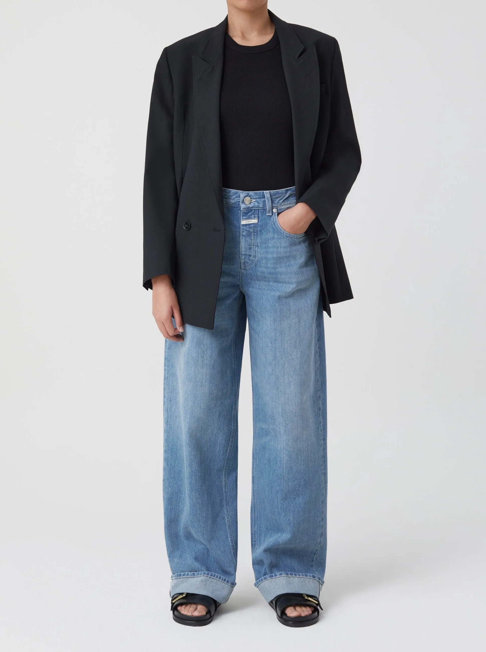 NIKKA WIDE JEANS | MID BLUE