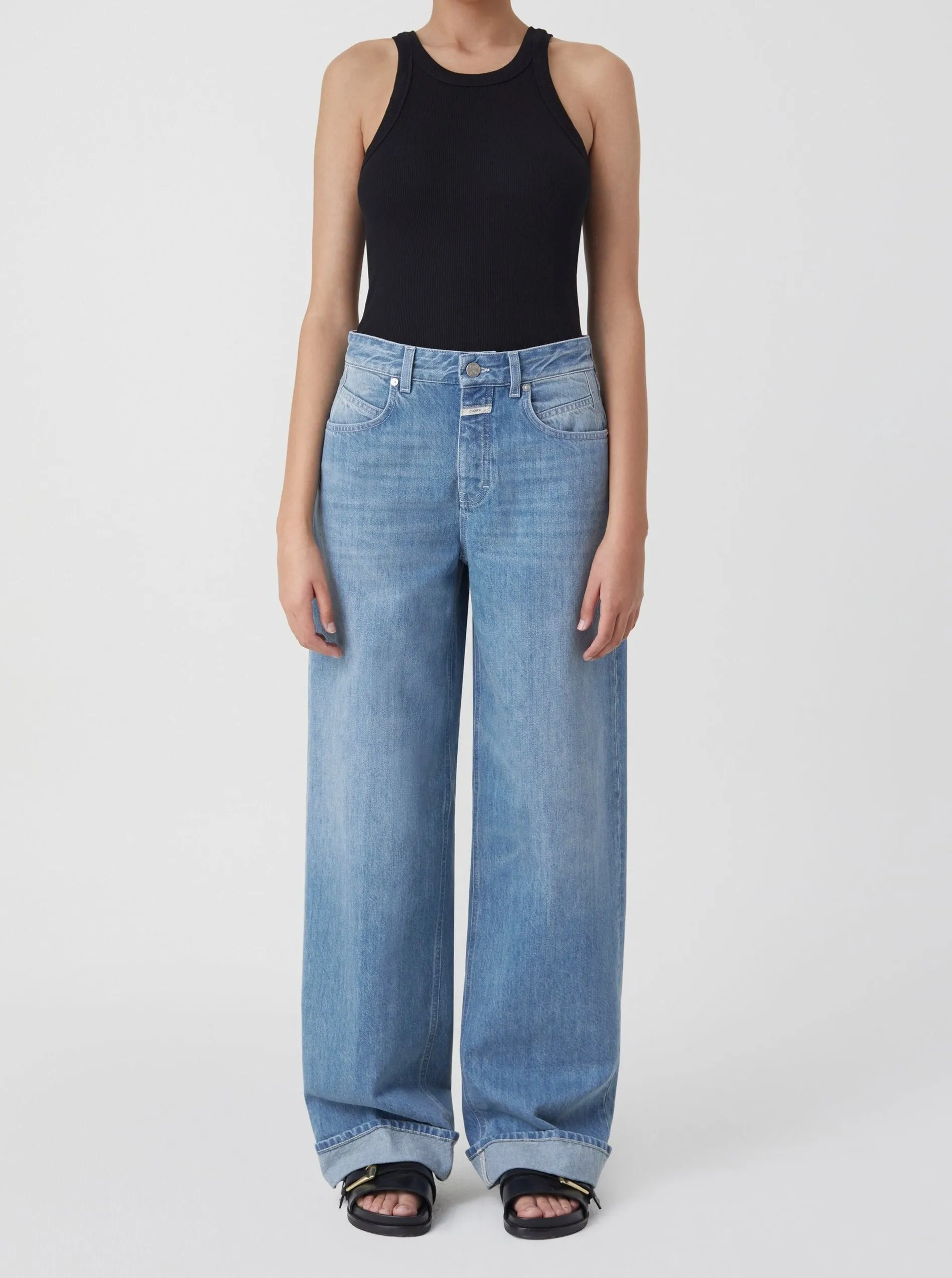 NIKKA WIDE JEANS | MID BLUE