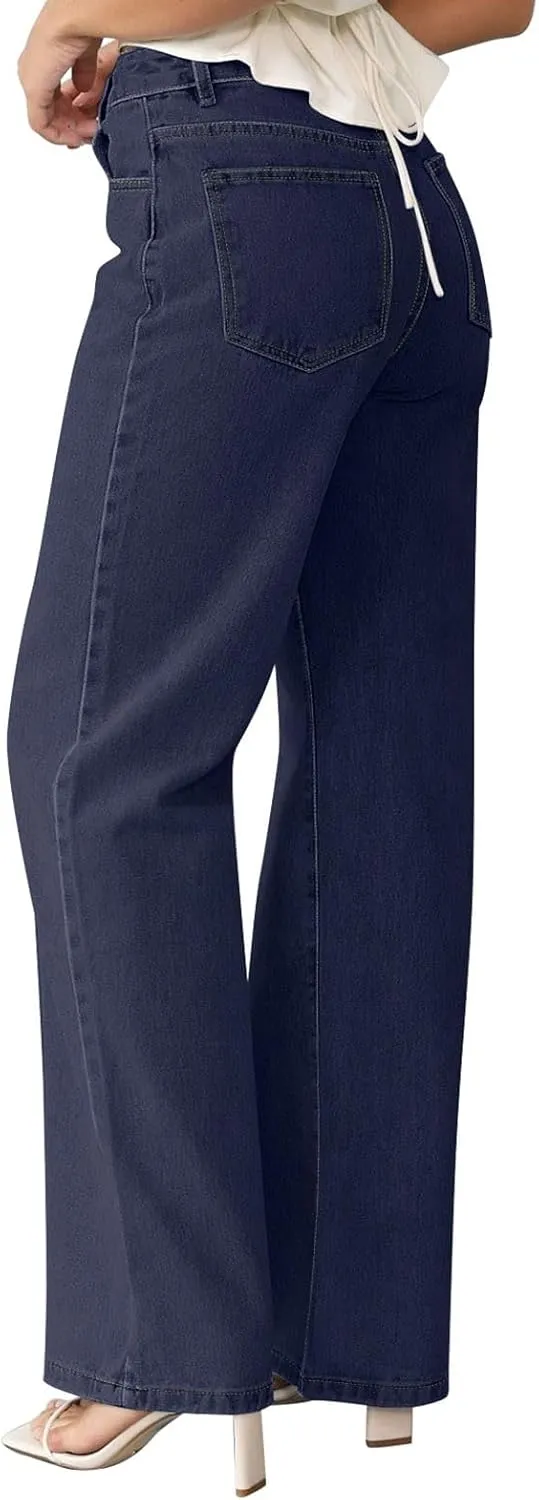 NIMIN Wide Leg Jeans for Women High Waisted Baggy Denim Pants Straight Leg Casual Jeans with Pockets