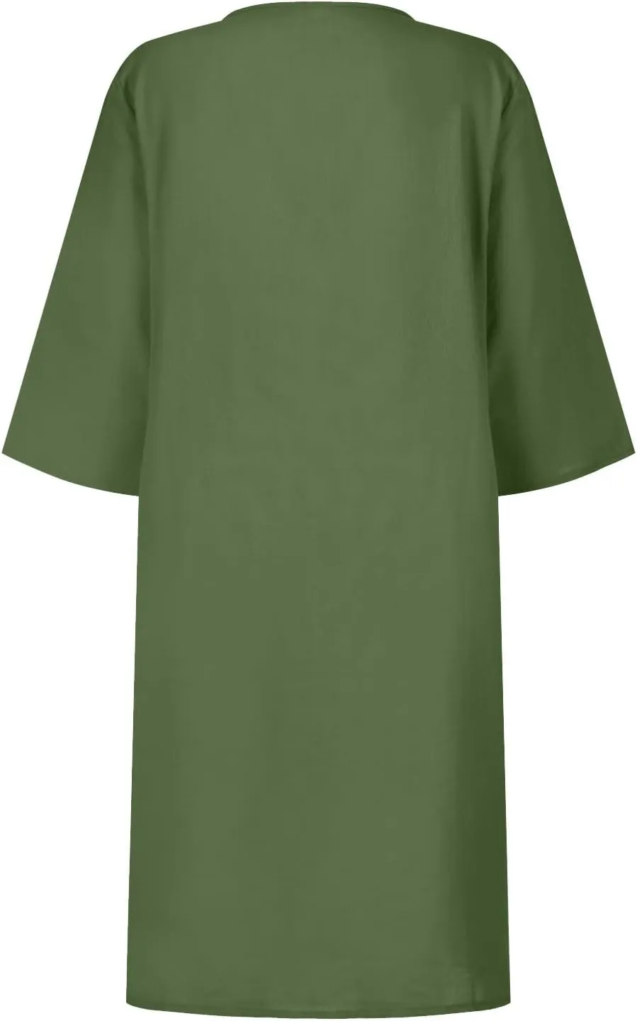 OIOLOYJM Plus Size Summer Dresses for Women 2025 Plus Size Dresses for Curvy Women 3/4 Sleeve Casual Boho Kaftan Dresses