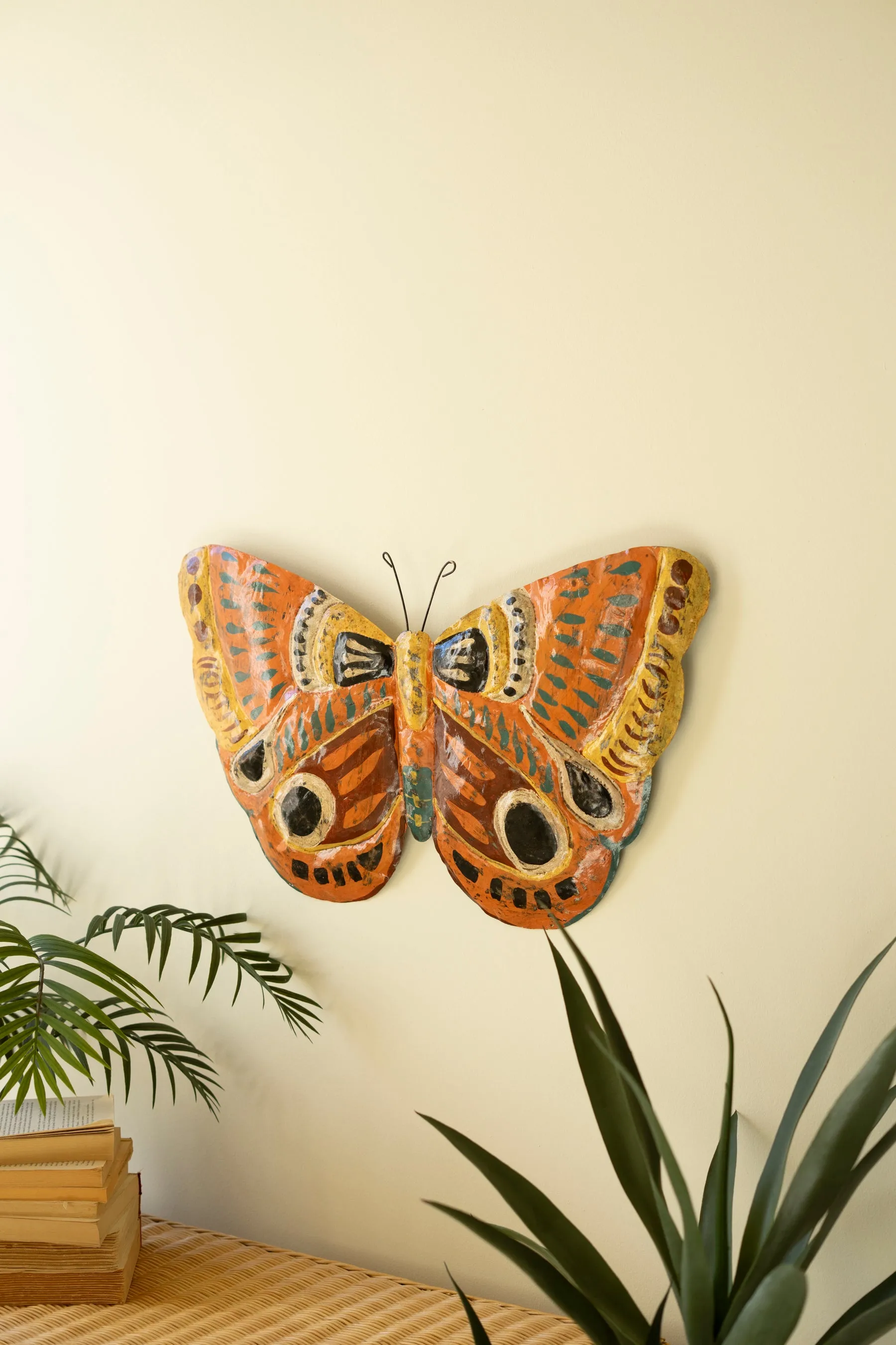 Painted Metal Butterfly Wall Art