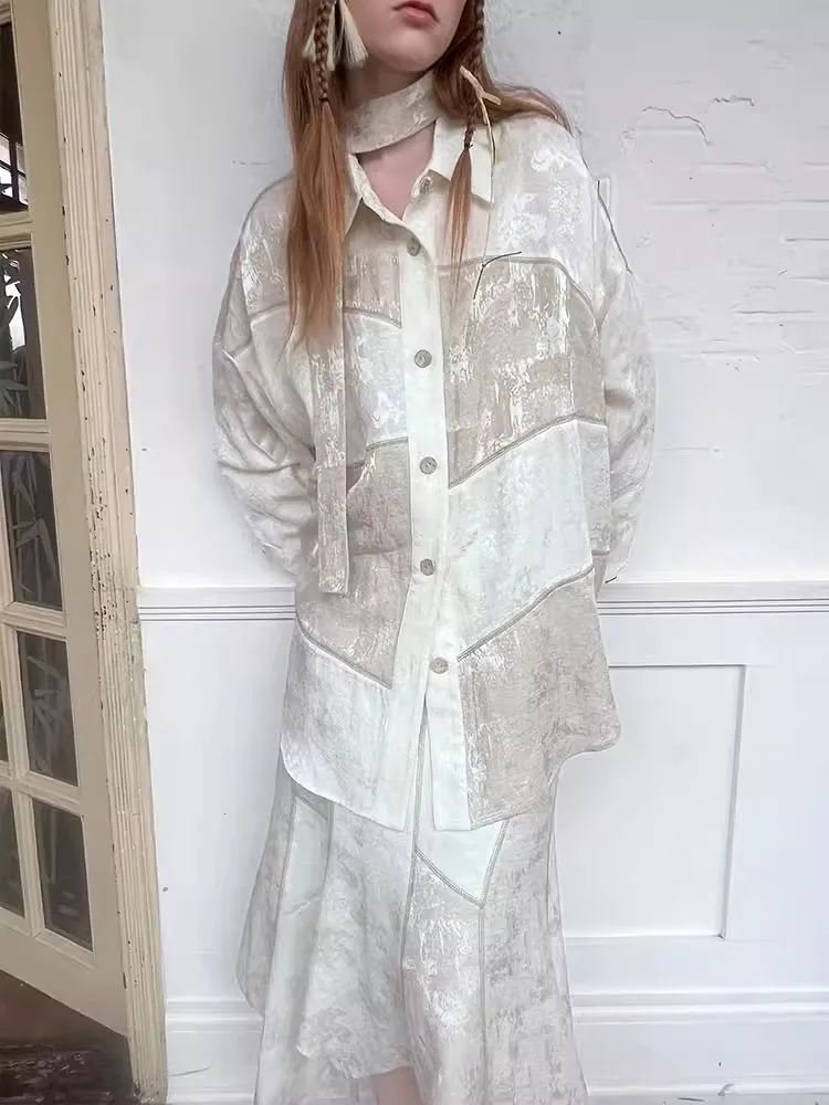 Patchwork stitching shirt   half skirt【s0000008177】