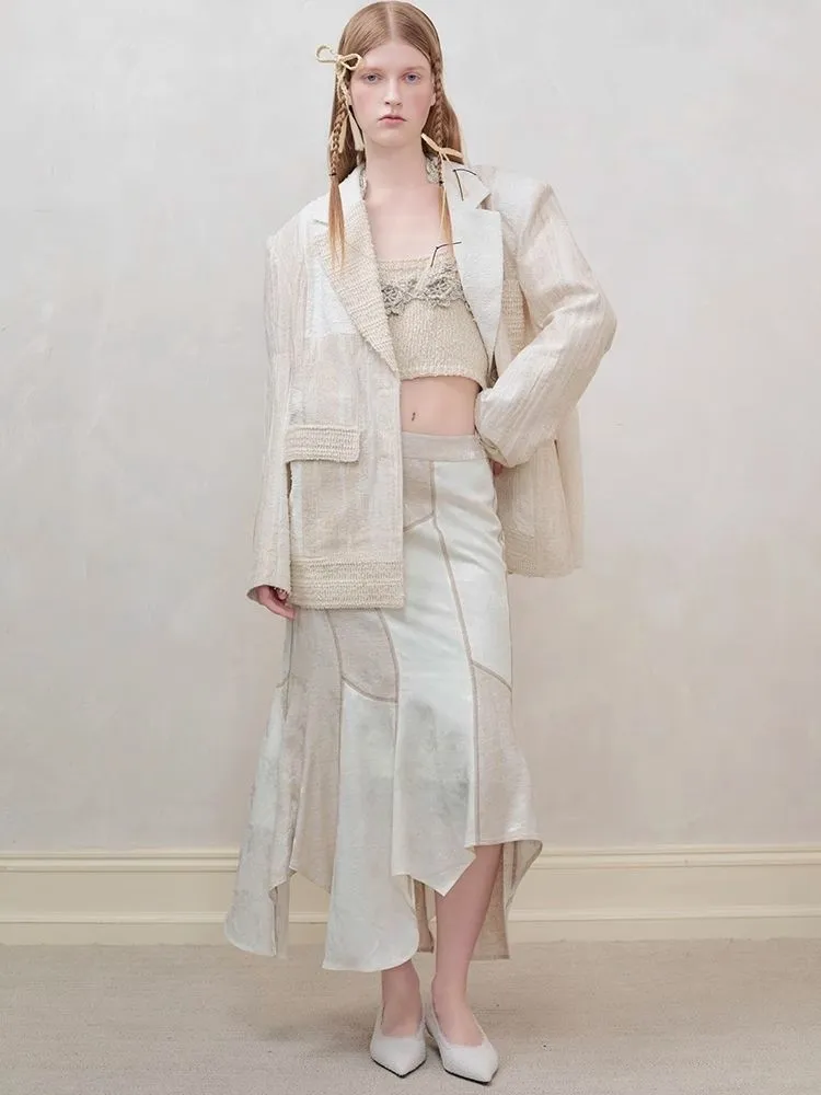 Patchwork stitching shirt   half skirt【s0000008177】