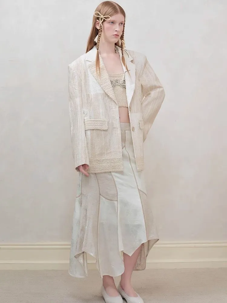 Patchwork stitching shirt   half skirt【s0000008177】