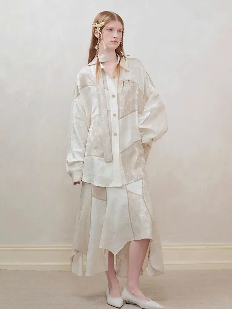 Patchwork stitching shirt   half skirt【s0000008177】