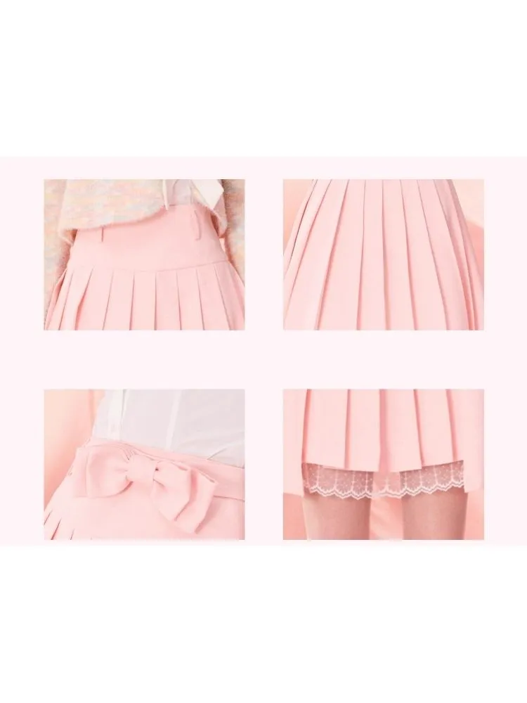 Pleated Half Skirt with Bowknot Belt【s0000006964】