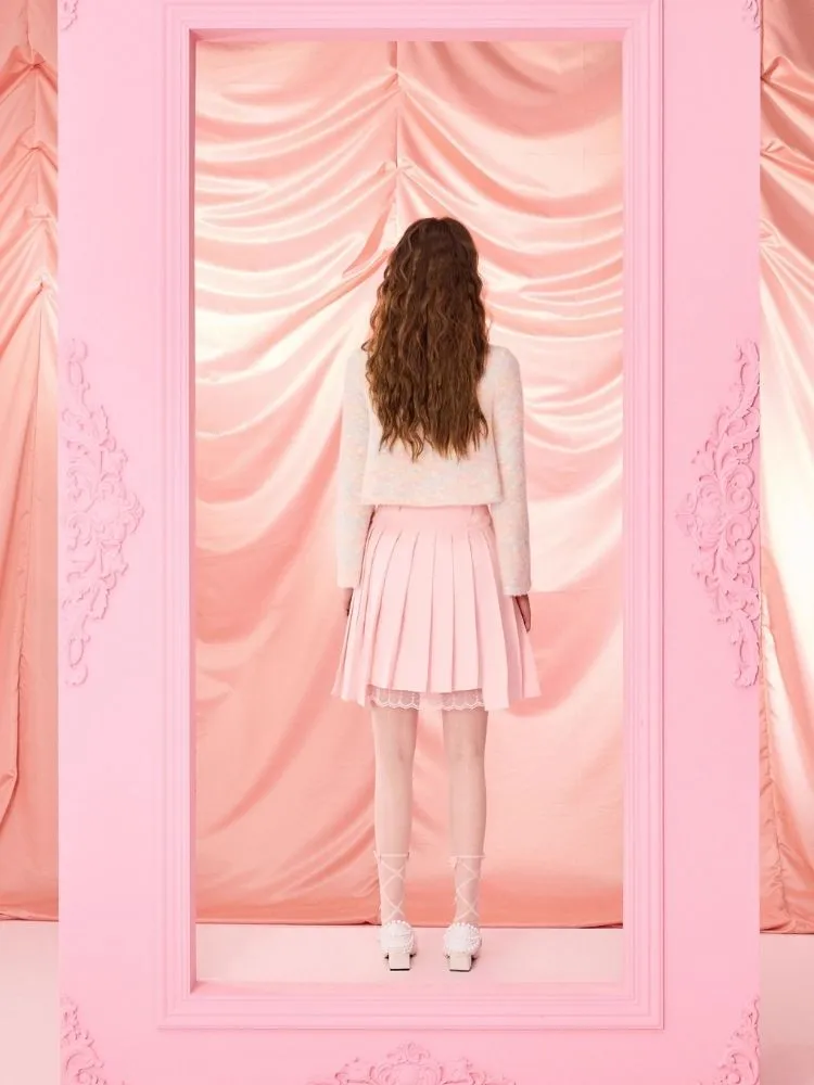Pleated Half Skirt with Bowknot Belt【s0000006964】