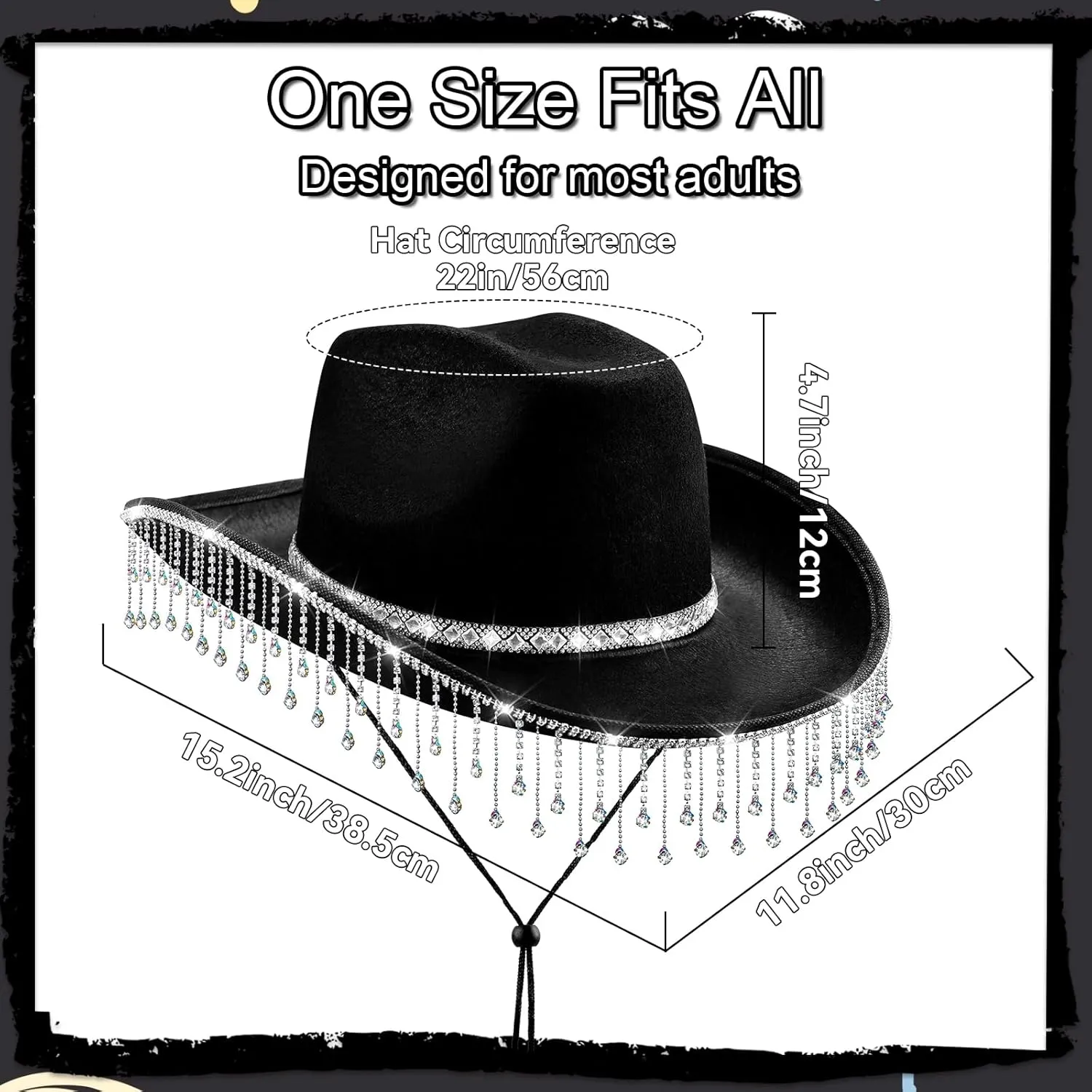 quescu Bridal Cowgirl Hat for Bachelorette Party,Rhinestone White Cowboy Hat for Women Bride To Be Gift,Halloween Costume
