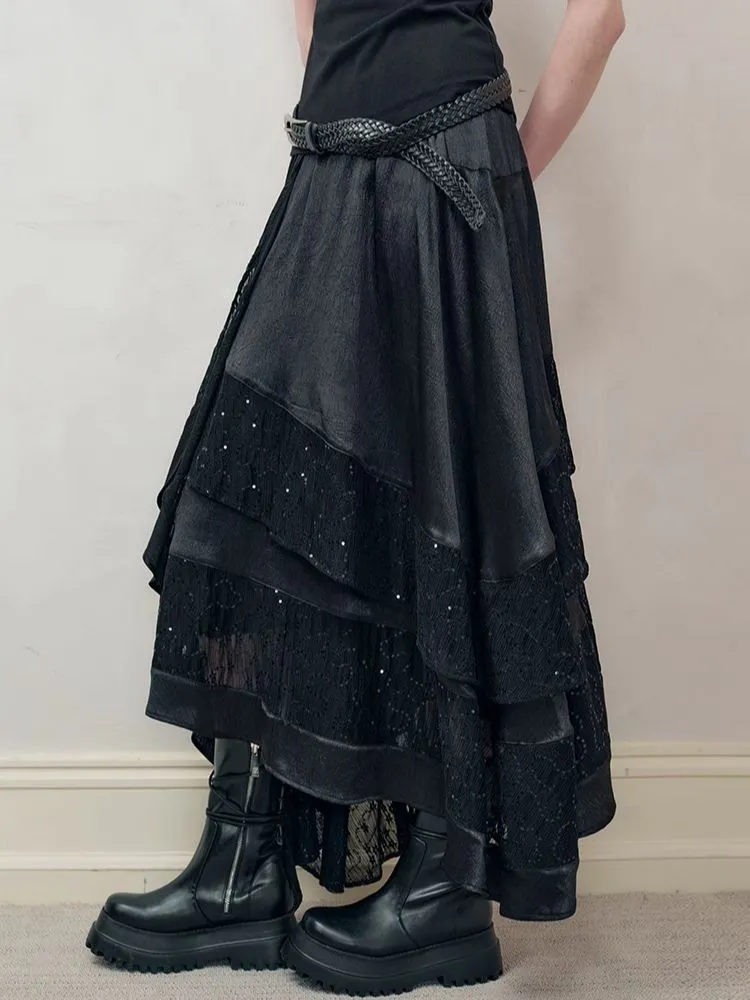 Retro Lace Splicing Half-body Skirt【s0000008190】