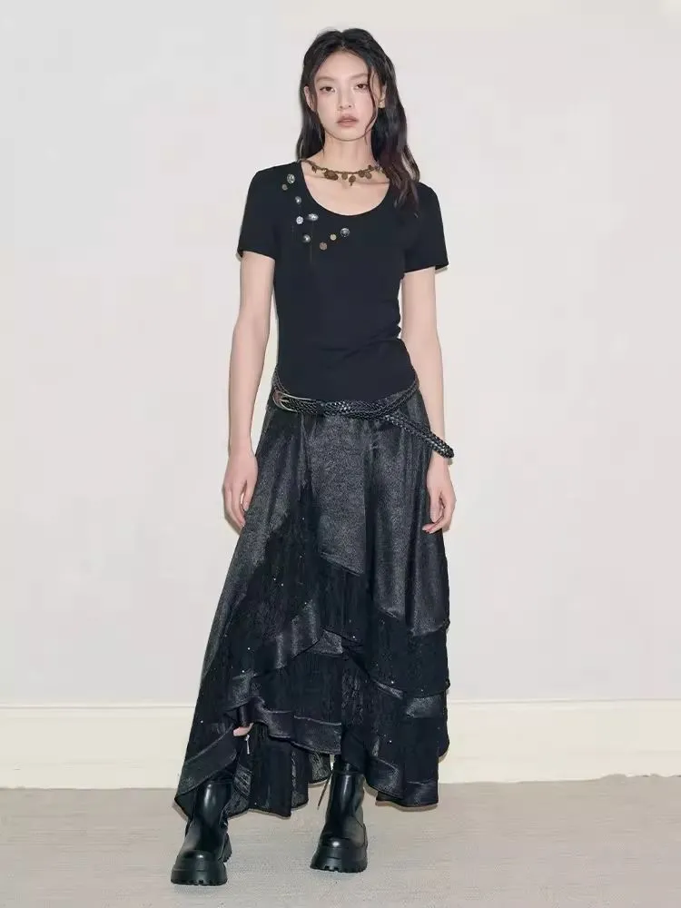 Retro Lace Splicing Half-body Skirt【s0000008190】