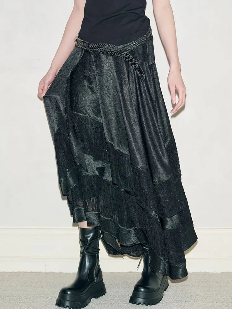 Retro Lace Splicing Half-body Skirt【s0000008190】