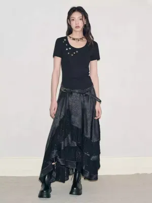 Retro Lace Splicing Half-body Skirt【s0000008190】