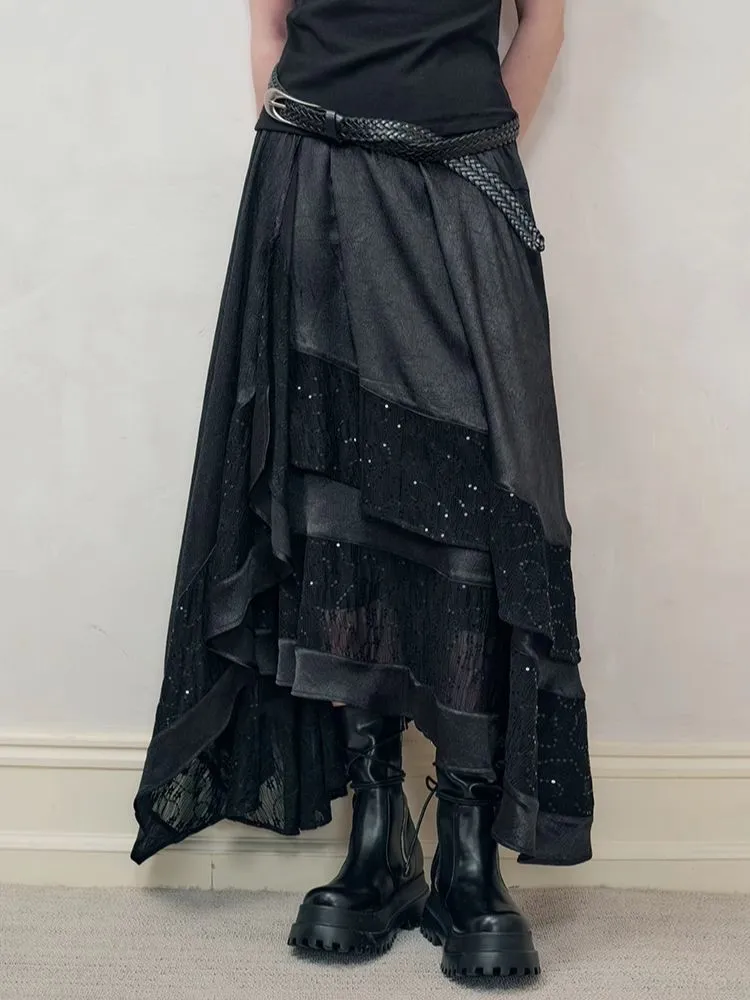 Retro Lace Splicing Half-body Skirt【s0000008190】