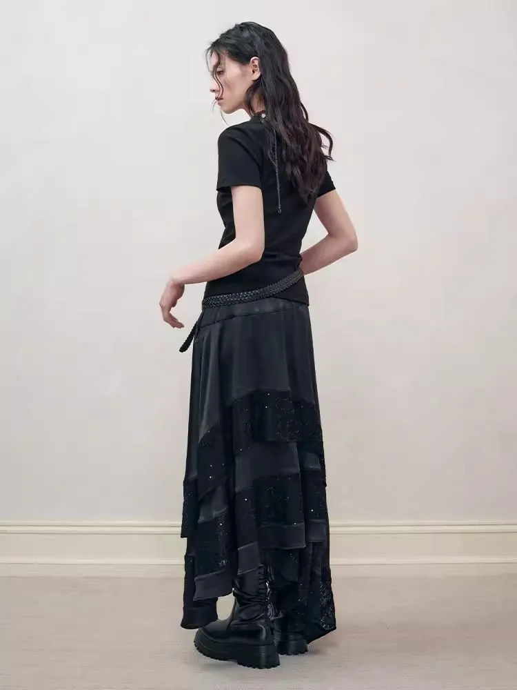 Retro Lace Splicing Half-body Skirt【s0000008190】