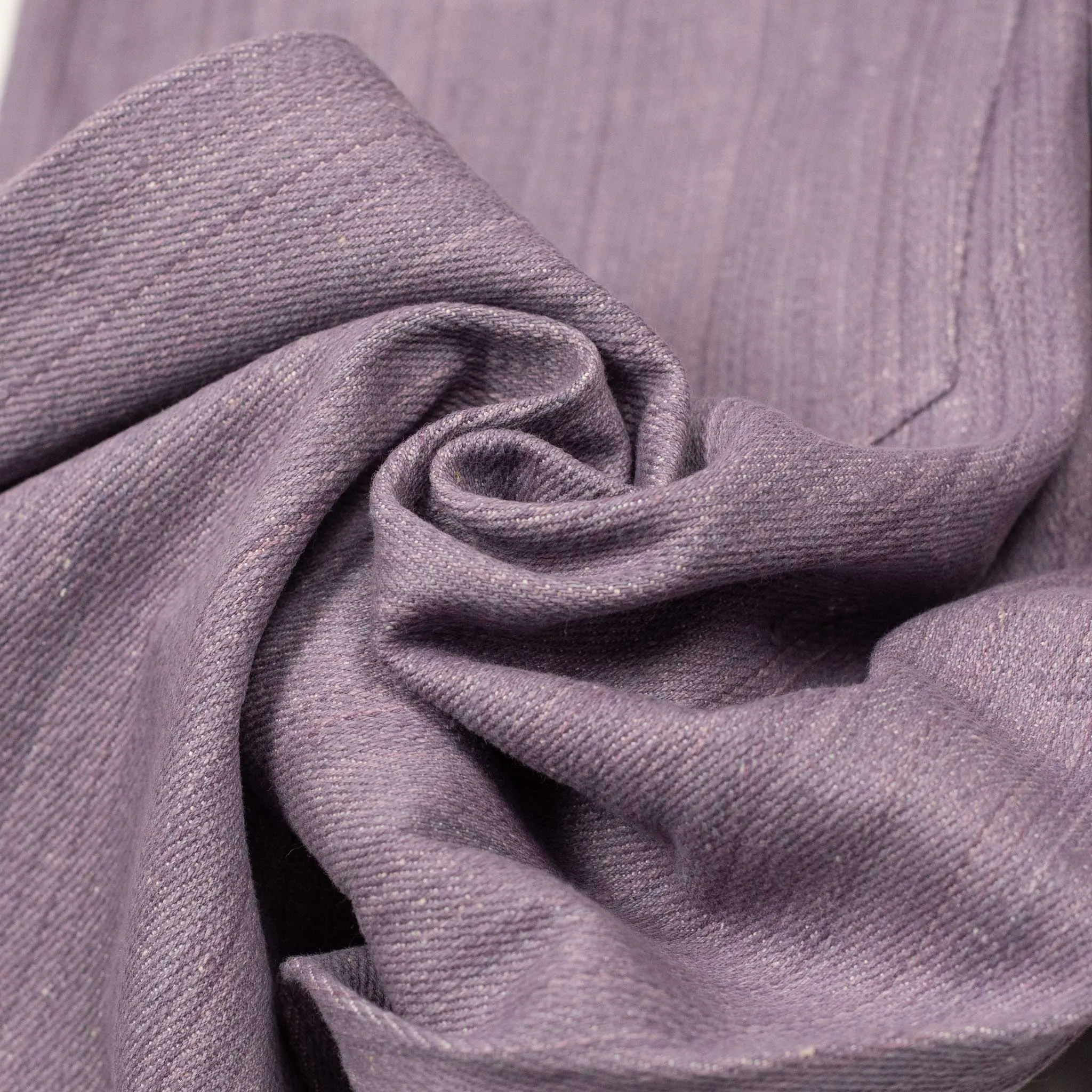 Roy drawstring easy pants in lavender handloomed khadi denim
