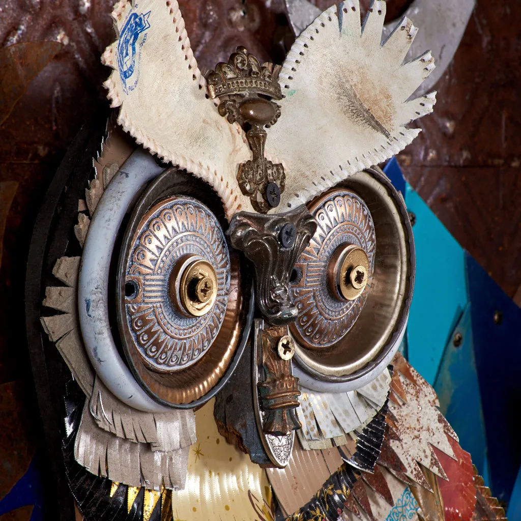 SILVER MOON original mixed media sculpture