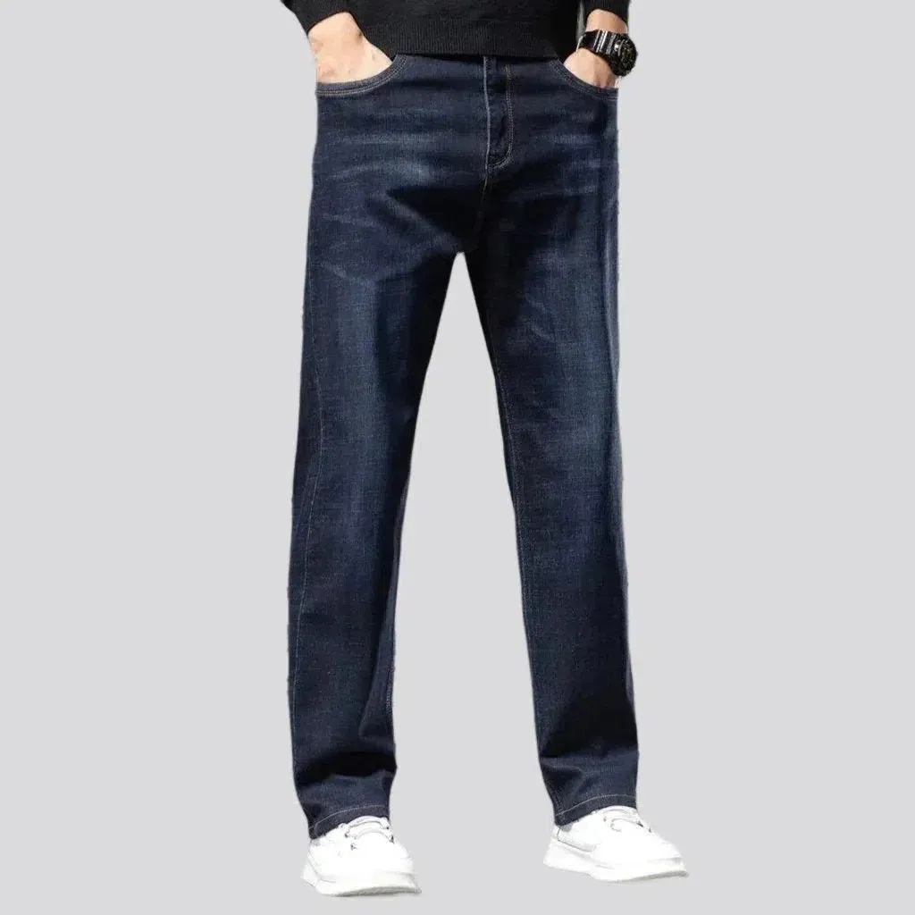 Straight men's whiskered jeans