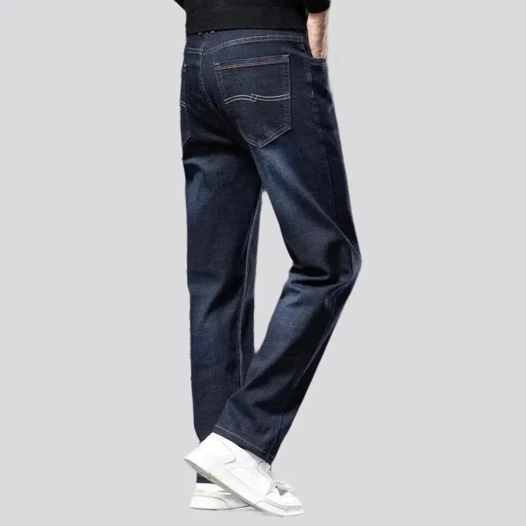 Straight men's whiskered jeans