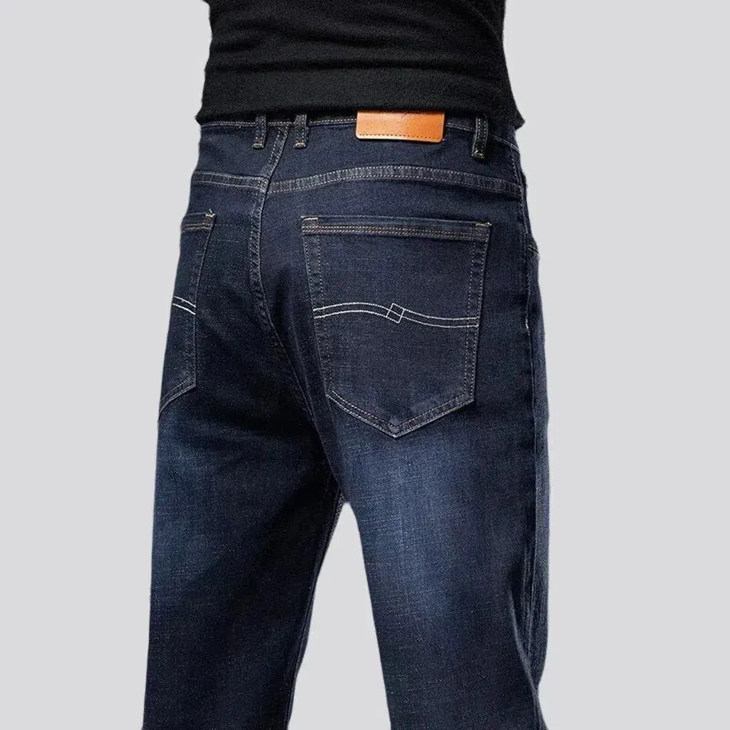 Straight men's whiskered jeans